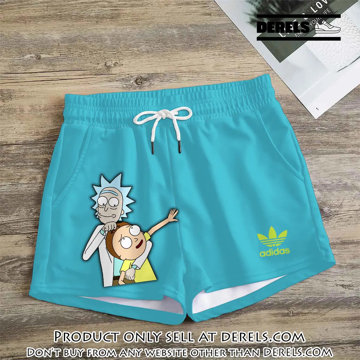 Premium rick and morty in adidas women shorts lady beach shorts wms1084 dr3459501